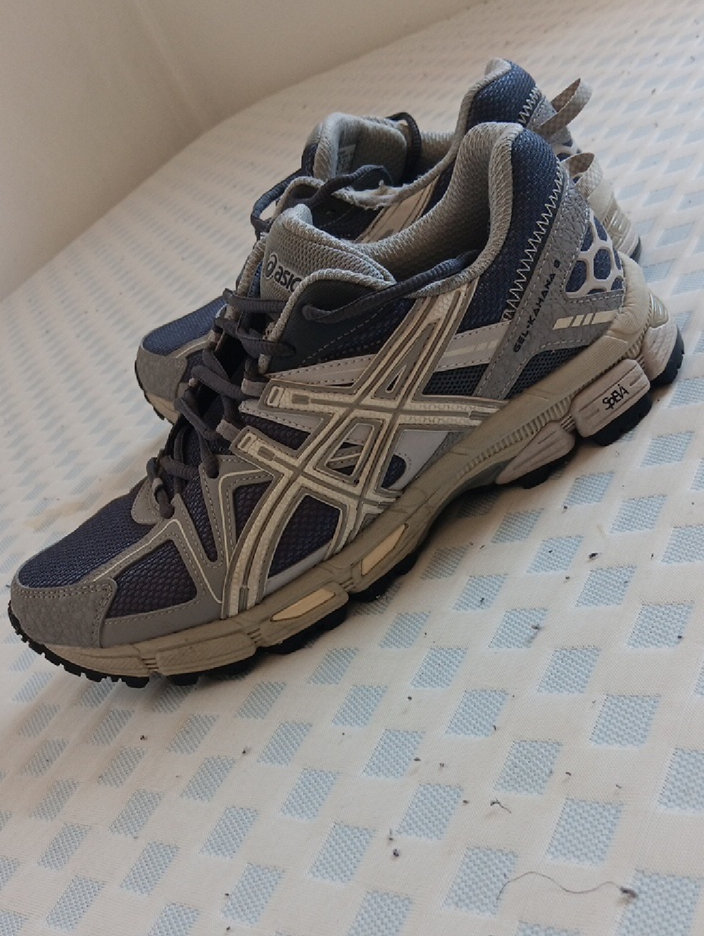 Asics Gel Kahana navy and light gray running sneakers